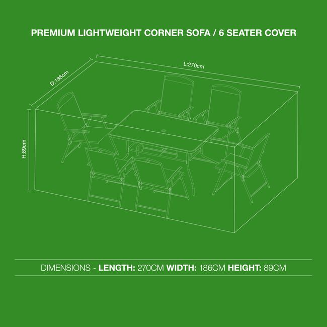 Premium Lightweight Corner Sofa / 6 Seater Cover